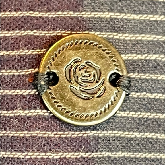 Women's Organic Cotton Tunic Top Railroad Stripe Hidden Buttons Peppy Natural 42 - Picture 13 of 16